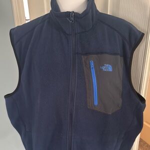The North Face Navy Blue Fleece Vest-XL.